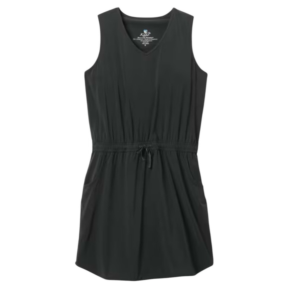 Kuhl Vantage Dress Womens Large Black Sleeveless Shelf Bra V-Neck Pocket Granola